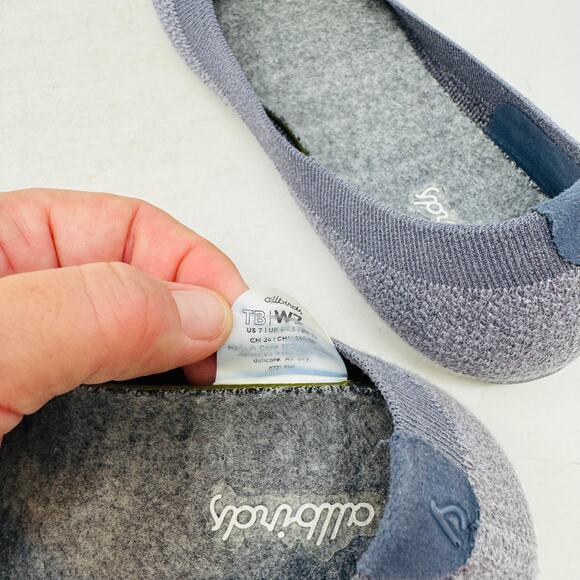 Allbirds Tree Breezers Flats Size 7 Gray Knit Comfort Sustainable Shoes W7 - Picture 10 of 11